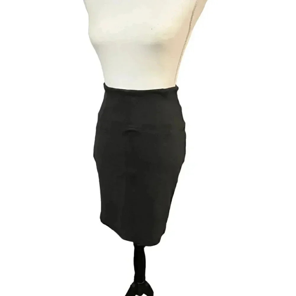 Zara Basic grey stretch pencil skirt size M EUC kick pleat, back zip